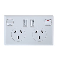 Double USB Australian AU Plug Wall Socket Home Power Point Supply Plate Home Power Point Supply Plat