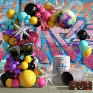Curved Arch Decoration Package Birthday Balloon Arch Happy Birthday Set Retro Music Disco Theme Char