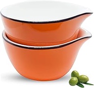 Ceramic Dip Bowl Serving Sets - OLealife 3 oz Condiments Serving Bowl/Dish for Tomato/Cheese/Steak/B