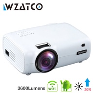 WZATCO E600 Android 11.0 Wifi Smart Portable Mini LED Projector Support Full HD 1080p 4K Video Home Theater Beamer Proye
