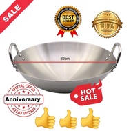 Stainless Steel Wok with Long handle or Double Ears High Quality / Kuali Stainless Steel Bertangkai