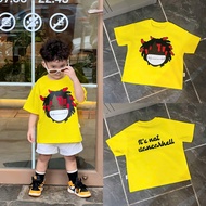 YELLOW SMILE FACE T-SHIRT Boxy Loose Form 100% Cotton 2C 250G