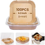 Air Fryer liners,100 PCS Air Fryer Paper Liners Disposable, Parchment Paper,Non-Stick Free of Bleach
