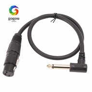 GOGOU 3Pin XLR Female To 6.35mm Male Mono Cable, Plug and Play Flexible Balanced XLR Female to 1/4in