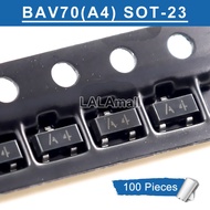 100pcs BAV70 BAV70LT1G SOT-23 Marking A4 A4W A4T SOT23-3 200mA 0.2A 70V SMD Transistor new original