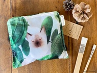 可摺疊環保袋 印花 貓 葉子