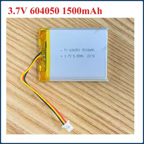 604050 Lithium Polymer Rechargeable Battery3.7V 1500mAh with Thermistor 3 Pin Plug for Air Purifier 
