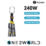 Stylepie C82-XS 240W 4-in-1 Fast Charging Cable Keychain | Type-C to Type-C/Lightning | 16cm Portabl