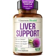 Vimerson Liver Cleanse Detox & Repair Milk Thistle Supplement 60 Vegan Capsules Herbal Support Choli