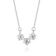 【S999 Starry Grace】SUKI DAKARA S999 Silver Zircon Star Jewelry Set – Necklace & Earrings for Women