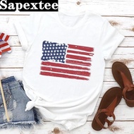 American Flag Graphic Print Fashion Women Tshirt 4th Of July Shirt Unisex July 4th Summer Casual Sho