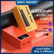 original 60000mah Powerbank Big Capacity Container 4 USB Output 2 Input Fast Charging Outdoor