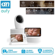Anker T8354 eufy Security Baby Monitor E21 with 4K UHD Camera, 5'' 720p Display, 8X Zoom, Hybrid Wi-