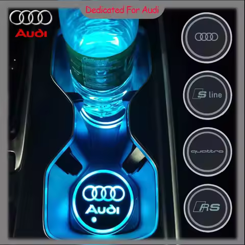 7 Color LED Car Cup Holder Light Luminous Coaster Water Cup Pad For Audi A1 A3 A4 A5 A6 A7 A8 Q3 Q5 