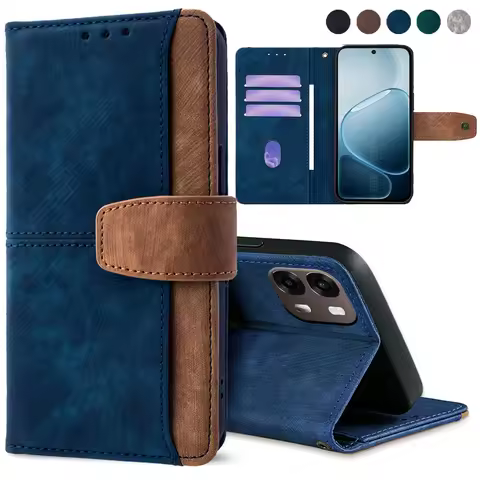 Vintage PU Leather Phone Case for OPPO A6/A6S/A6X/A5X/A5/A3 Pro/F29/K13/Turbo Pro/A80/A60/A40 with M