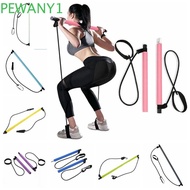 PEWANY1 Pilates Bar Kit, With Ab Roller Muscle Pilates Sticks, Workout Core Stretching Adjustable Portable Yoga Resistance Bands Gym