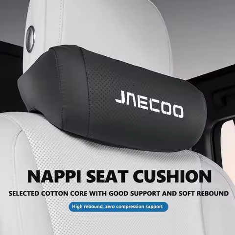 Car Leather Headrest Neck Head Support Pillow Cushion Rest Tool Accessories For JAECOO J7 J8 PHEV Om