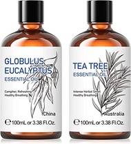 ▶$1 Shop Coupon◀  HIQILI Tea Tree and Eucalyptus Essential Oil 100ML, 100% Pure Natural Organic Ther