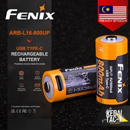 FENIX ARB-L16-800UP - 16340 RCR123 3.6V 800mAh Li-ion USB Rechargeable Battery - ORIGINAL - Ready St