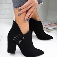 Adisputent New Women Shoes Ankle Sexy Boots Short Boots High heel Fashion Pointed Europe Shoes Woman