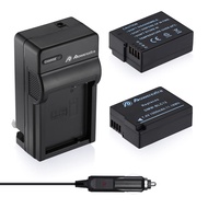 Powerextra 2 Pack Battery and Charger Compatible with Panasonic DMW-BLC12, DMW-BLC12E, DMW-BLC12PP a