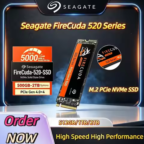 Seagate FireCuda 520 Series 512GB/1TB/2TB M.2 PCIe NVMe SSD, Gen4 Speed, Advanced Performance for Ga