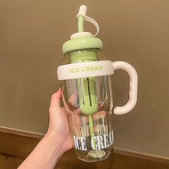 1300ml Ice Coeam Water Cup Bottle Botol Minuman Air Besar Outdoor Travel High-Looking Straw Sports