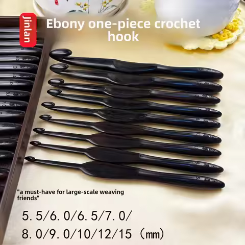 Jinlan Crochet Ebony Integrated Hand-polished Knitting ToolProfessional Grade Hook Set 5.5 6.0 6.5 7
