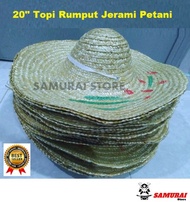 20" Grass Straw Farmer Hat Cap / Topi Rumput Jerami Petani / Topi Kebun / Topi Mengkuang / Topi Pekerja / 大草帽