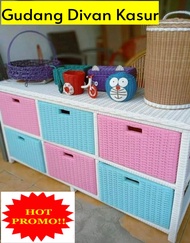 Laci Rotan Sintetis /Bufet Anyaman Rotan