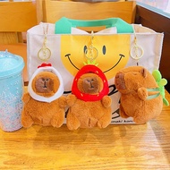 GANTUNGAN Cute, Fat, Gemoy Capybara Keychain with Hat and Bag, Children's Gift, Doll Keychain Souven