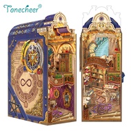 Tonecheer DIY Book Nook Magical Library Puzzles DIY Miniature Dollhouse * ready Stock