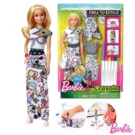 **ราคาพิเศษ** Barbie Crayola Color Stamp Fashion ตุ๊กตา บาร์บี้ ลิขสิทธิ์แท้100% ออกแบบชุดได้ FRP05 