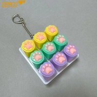 [DEMO3] Fidget Keychain, 9Keys DIY Keyboard Keyboard Clicker Toy, Relaxing Keys Button Keycap Cat's 