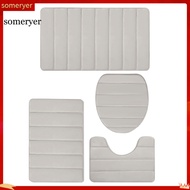 someryer|  Anti-skid Bathtub Mat Soft Microfiber Bath Rug 4pcs Memory Foam Bath Mat Set Soft Microfi