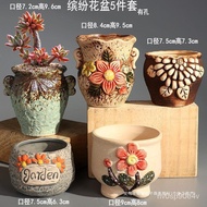 Succulent Flower Pot Special Offer Ceramic Succulent Plant Flower Pot Large Clearance Personality Hand Painted Breathabl