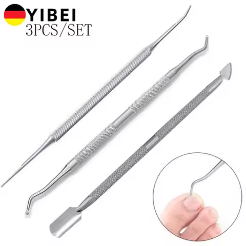 3pcs Toe Nail Care Hook Ingrown Double Ended Ingrown Toe Correction Lifter File Manicure Pedicure To