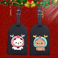 Christmas Bubuyier Print Luggage Suitcase Tags Address Holder Travel Accessories Girls Baggage Tag Luggage Tag Christmas Gift