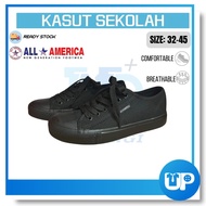 Kasut Sekolah Hitam All America 3337 Kasut Sekolah Hitam Bertali Black School Shoes