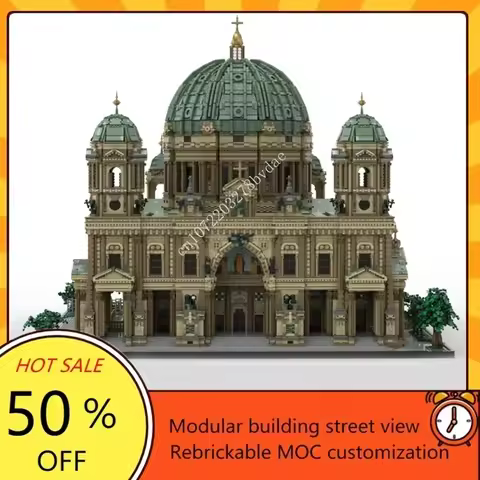 71407PCS Berlin Cathedral Modular MOC Creative street view Model Custom Puzzles Architecture Educati