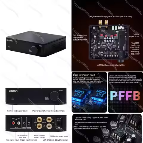 TPA3255 Dual Core PFFB Stereo Digital Power Amplifier Board 300Wx2 Class D Audio Amp Module DC 32V-4