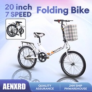 AENXRD 20 Inch Folding Bike - 21 Speed Adjustable Seat for Adults & Kids The best NewYear