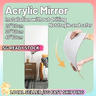 SG READY STOCK Acrylic Mirror Soft Mirror Wall Stickers Adhesive Unbreakable Mirror