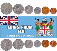 6 Coins from Fiji | Fijian Coin Set Collection 1 2 5 10 20 50 Cents | Circulated 1986-1987 | Elizabe