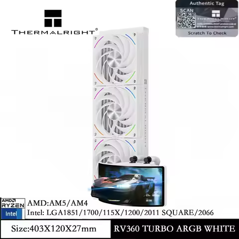 Thermalright Rainbow Vision 360 Turbo ARGB PC 360mm Water Cooler, DIY/6.67-Inch AMOLED 2K 3D Curved 