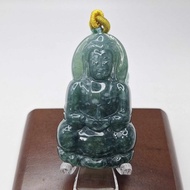 危料藍水 正裝寶瓶觀音 吊墜 | 天然A貨翡翠