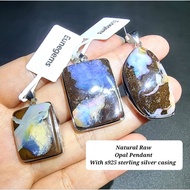 Natural Raw Opal Pendant Boulder Opal Bracelet