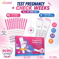 ACCUFAST Pregnancy Test Kit 2 Pregnancy Week Estimator + 10 Early Pregnancy Test Strips 10mIU HCG