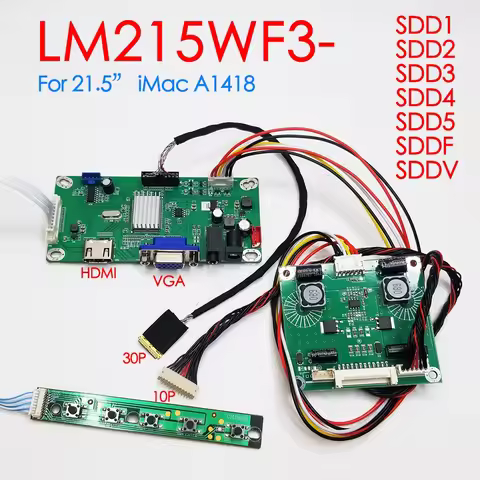 For iMac A1418 LM215WF3-SDD5 D2 D3 D4 D1 Control Board 2012 21.5inch 1920*1080 DP 30P HDMI VGA LCD D