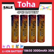 TOHA 18650 3000mah 30A 100% legal high performance 18650 battery series Can be used with the charger